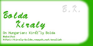 bolda kiraly business card